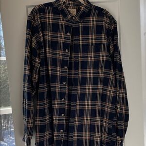 Red Head Navy and Tan Plaid Casual Shirt